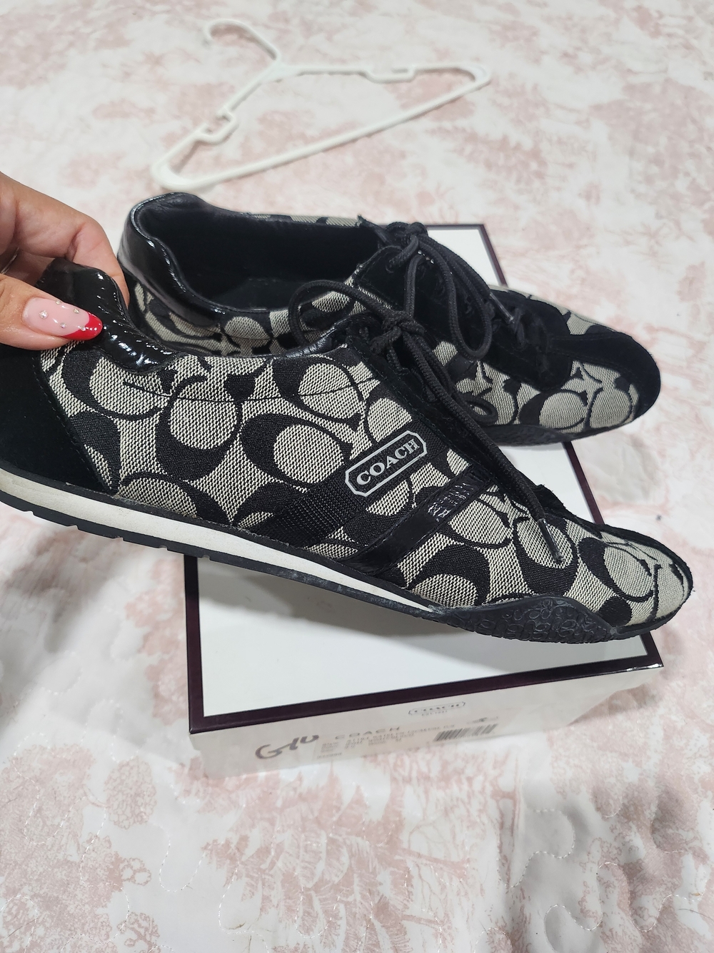 Coach Black Signature Canvas Lace-Up Sneakers